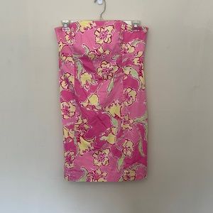 Pink strapless dress